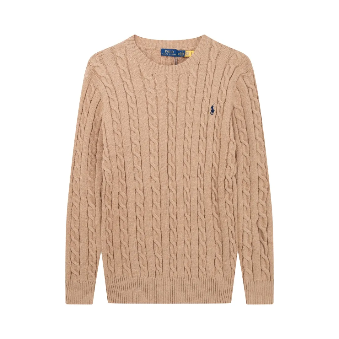 P210 [Ralph Lauren round neck solid color pony embroidery logo twist knitted sweater] ✅Ralph Lauren classic basic versatile knitted pullover crew neck sweater for men and women ✅Main supplier platform live broadcast Wholesale entity Replenish when out of stock will not be removed from the shelves ✅ZP quality 1:1 pattern making Scan the code to enter the GF website Counter quality ✅Detailed quality is the only one in Guangzhou Imported quality cotton yarn Focus on high-end cost-effective Good quality Needless to say ✅The version is restored to the original version. The maximum size can be worn up to 1105 pounds. Loose, comfortable and stress-free. ✅The upper body is simple and easy to match. A must-have for ootd. Good-looking clothes are never picky. A must-have in couples’ wardrobes. Size: S-XL. Color: black, white, gray, royal blue, pink, sky blue, khaki.